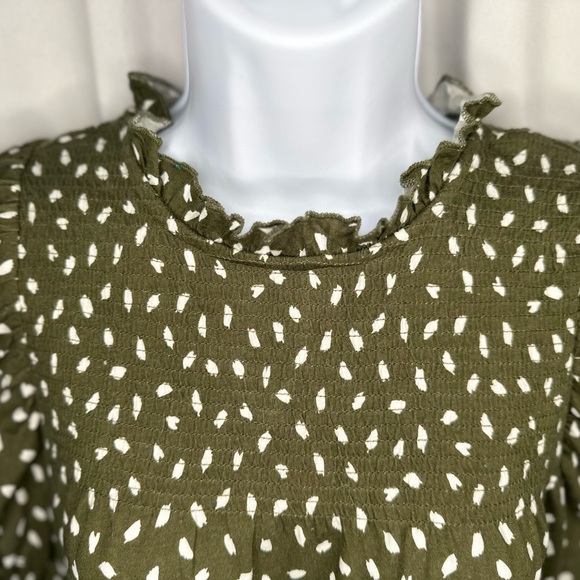 LOFT Green Boxy Blouse with Peter Pan Collar(822) - Picture 6 of 10